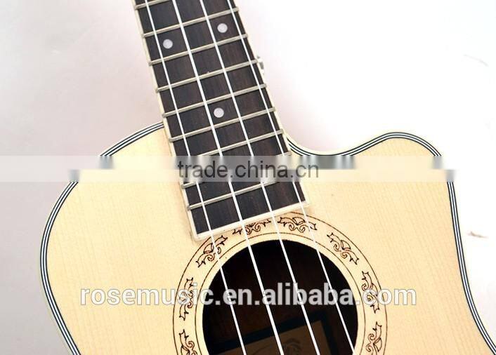 26 inch cutaway spruce+zebrawood ukulele(UK220-26C)