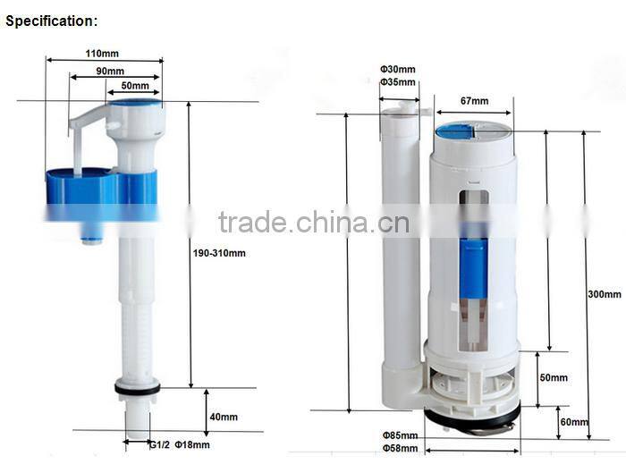 Automatic water flushing cistern toilet fill valve seal