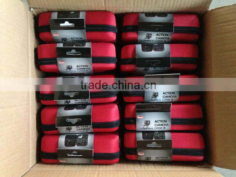 black GoPro Case with blue zipper for HERO