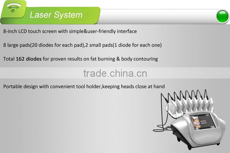 2015 Hottest laser slimming machine, 8-inch LCD touch screen, safe and fast delivery, 3 years warranty, portable design