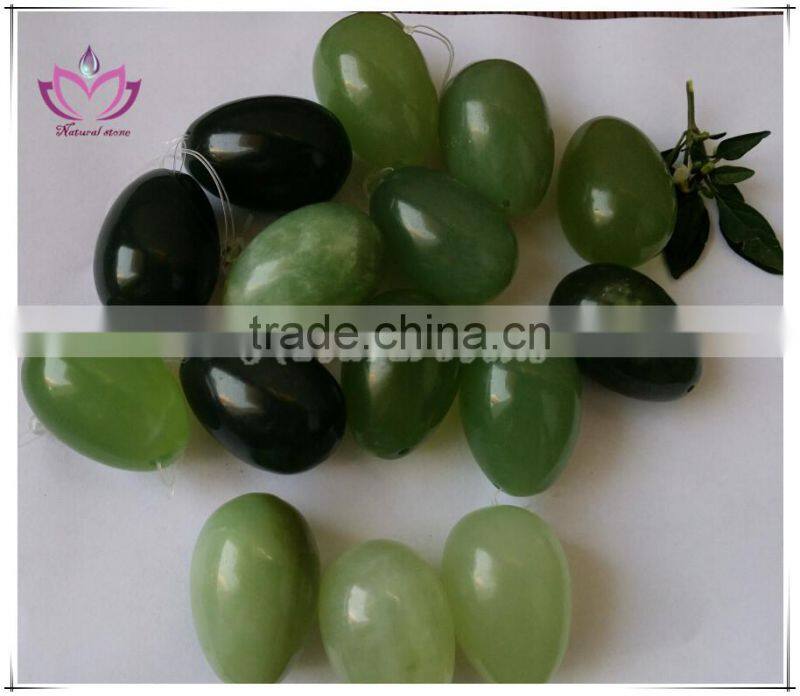 woman vaginal kegel exercise drilled xiuyan jade egg set natural dark green jade eggs