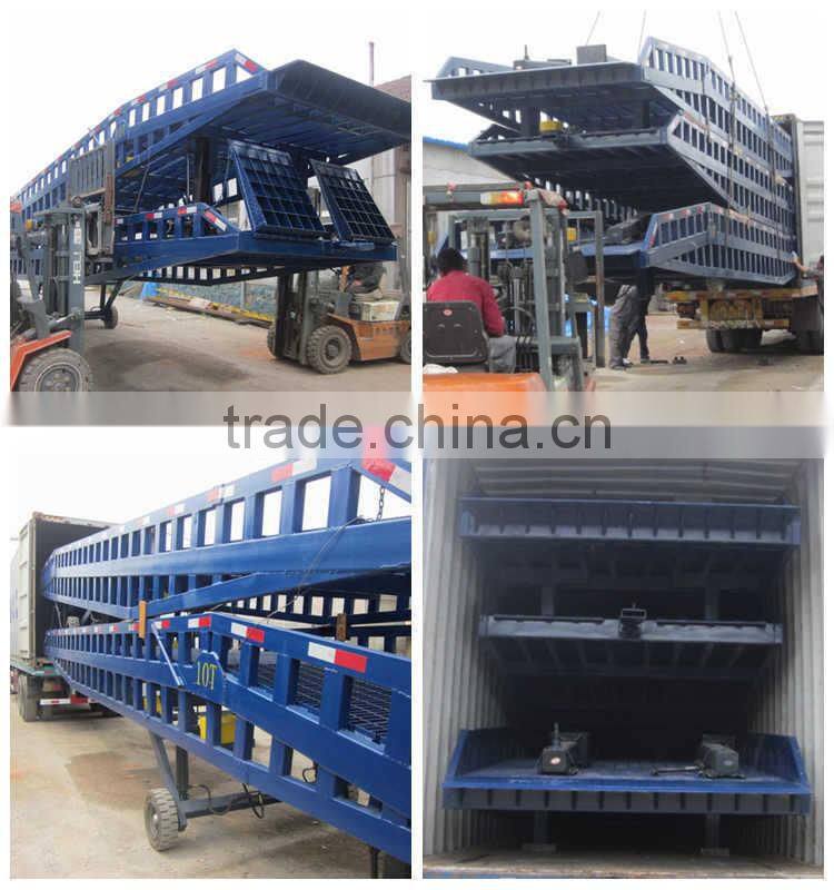 Hydraulic adjustable forklift container loading yard ramp