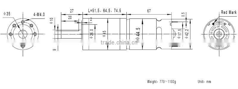 42mm planetary gear motor