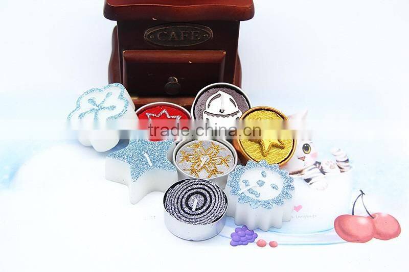snow paraffin wax Christmas tealight,Christmas candles 6pcs/box