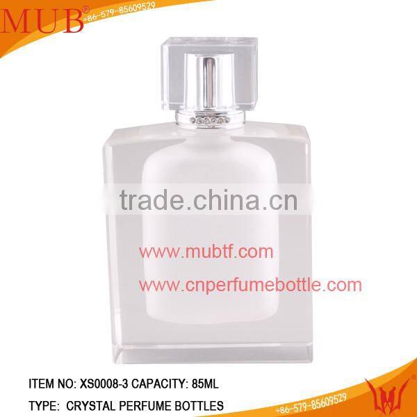 85ml crystal design perfume bottle with squre shaped