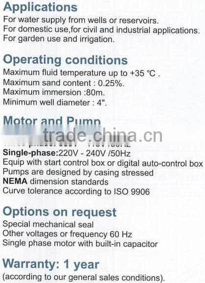 CE certified best electric submersible pumps brands 4SD2