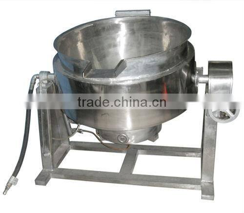Tilting type double steam jacketed kettle with agitator