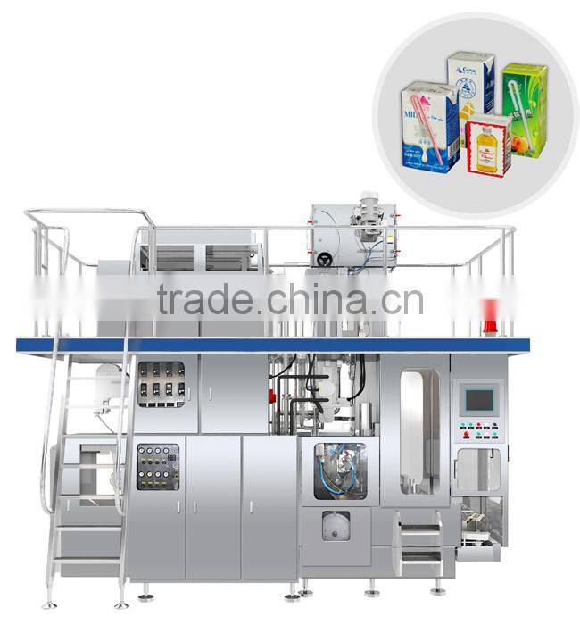 7000 CPH Beverage Aseptic Carton Filling Machine Milk Carton Packing Machine