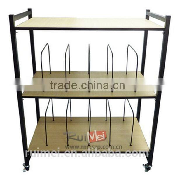 Promotion Free-standing Wood Retail Clothing Display Rack