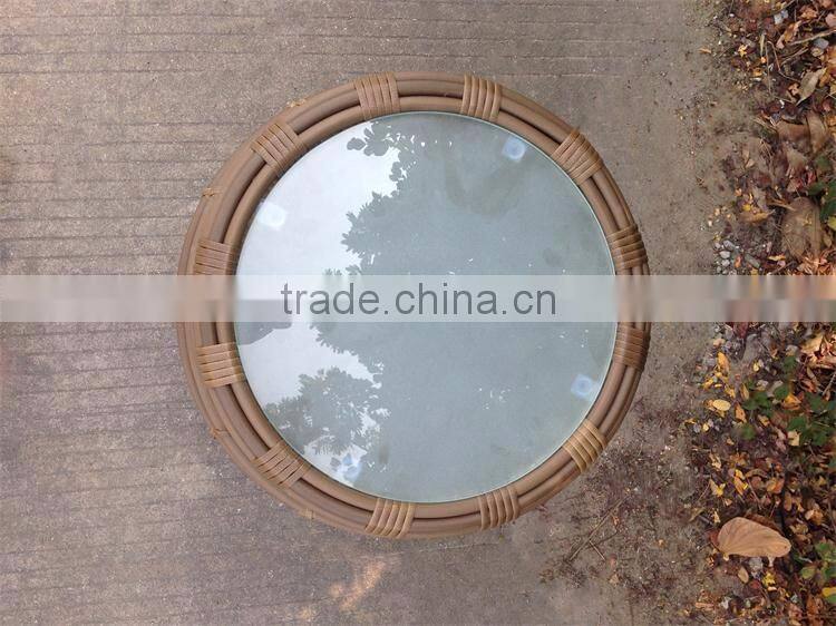 Round wicker furniture tea side table