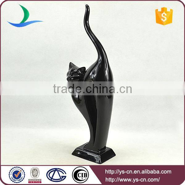 popular printed ceramic black chicken, old feeling cat decoration