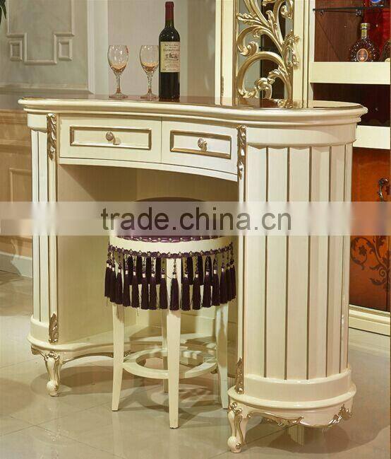 European Fashionable Bar Counter and Chair Set, Beautiful Design Wooden Wine Bar Counter for Homes (BF01-ML050)