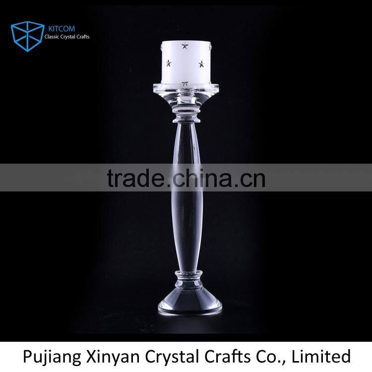 Wholsale home decorative square crystal candle holder