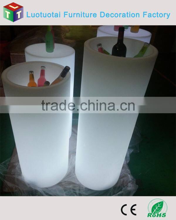 PE plastic multicolor change lighed up led ice bucket/wine cooler