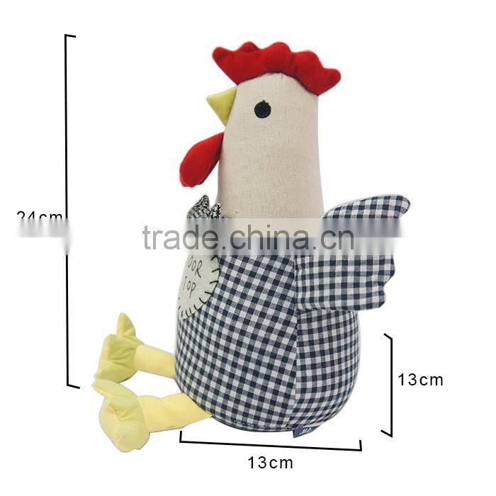 Store More Cute Animal Cotton Cock Door Stop with Bow-Tie