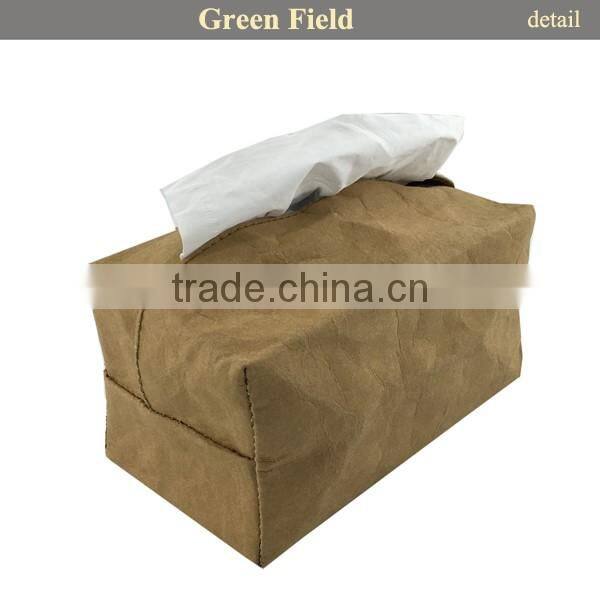 Brown washable kraft paper tissue case,wholesale kraft paper tissue case