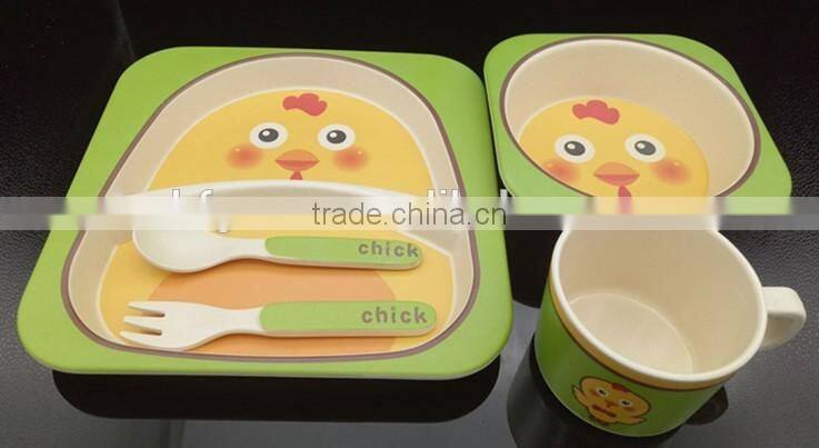 Factory direct Lovely Bamboo Fiber baby dinnerware sets