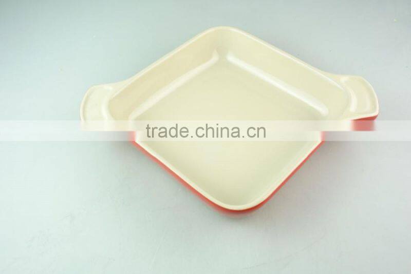 glazed red eco-friendly feature ceramic bakeware, stocked bakeware with good quality
