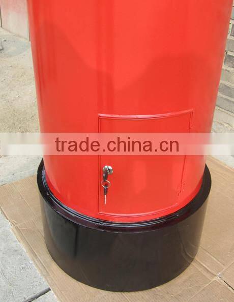 red steel post box