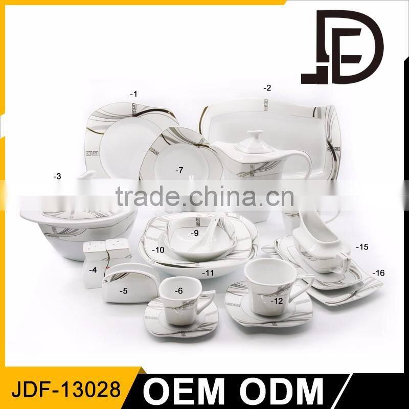 Drinkware ceramic porcelain china dinnerware, silver porcelain dinnerware