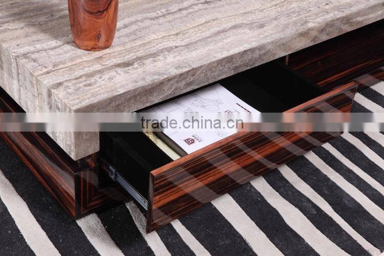 modern marble top wooden center table for living room furniture
