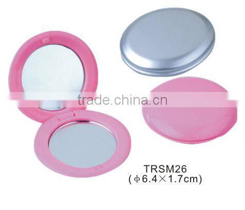 Foldable plastic double sided pocket mirror/mini round cosmetic mirror