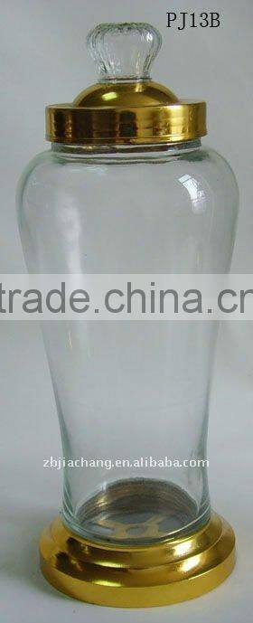 4L glass ginseng bottle with metal rack PJ13B