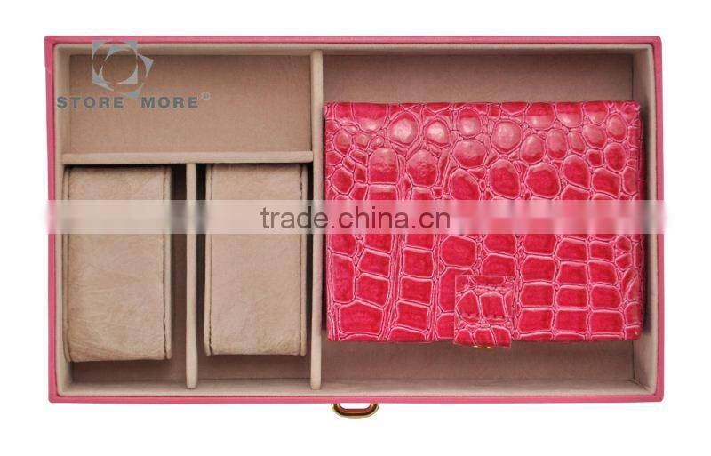 High Quality Crocodile Faux Leather Jewelry Box