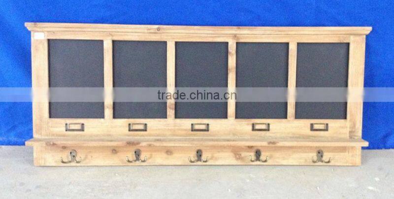 Distressed wood wall hangers with blackboard