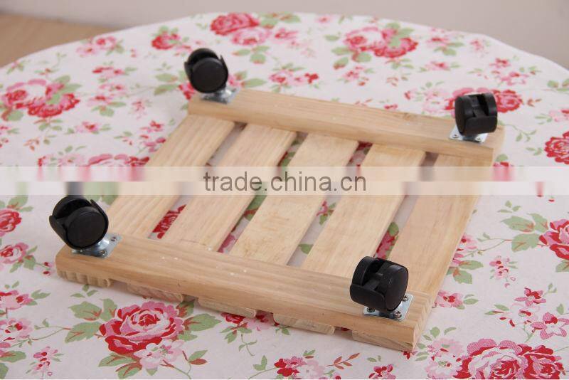 Solid wood with wheels flower-stand