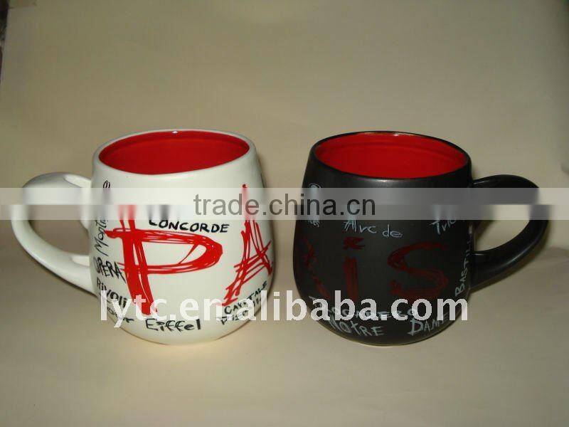 ceramic couple cup with spoon