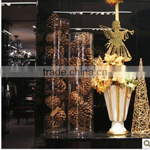 Cylindrical glass vase