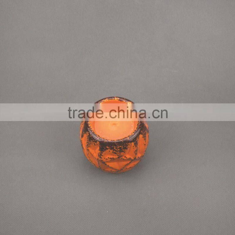 Home Decorative Table Top Elegant Orange Ceramic Candle Holder,Ceramic Tealight Candle Holders