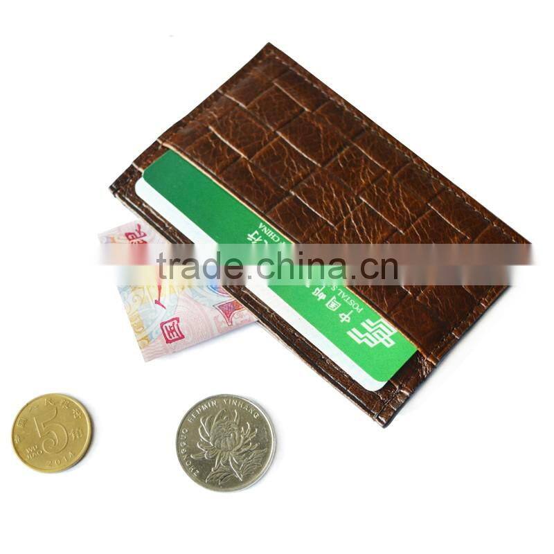 Top grain leather in top quality leather card holder 5-slot credit card holder for business