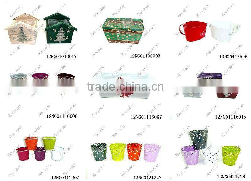 metal large white flower pot for small tree