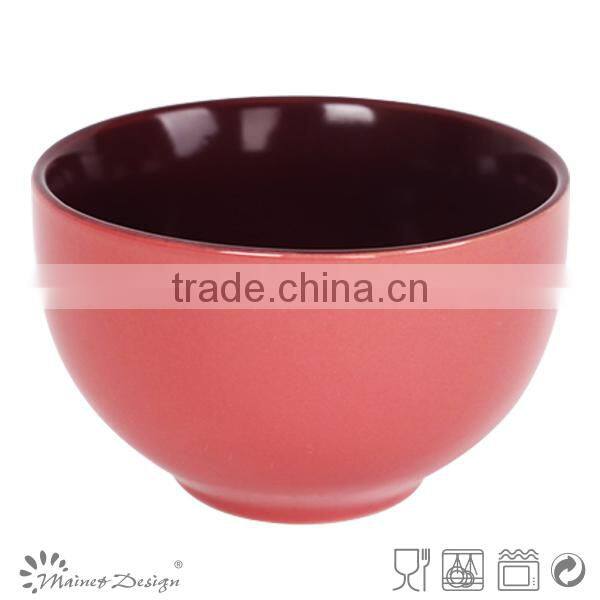 light color ceramic two tone soup bowl