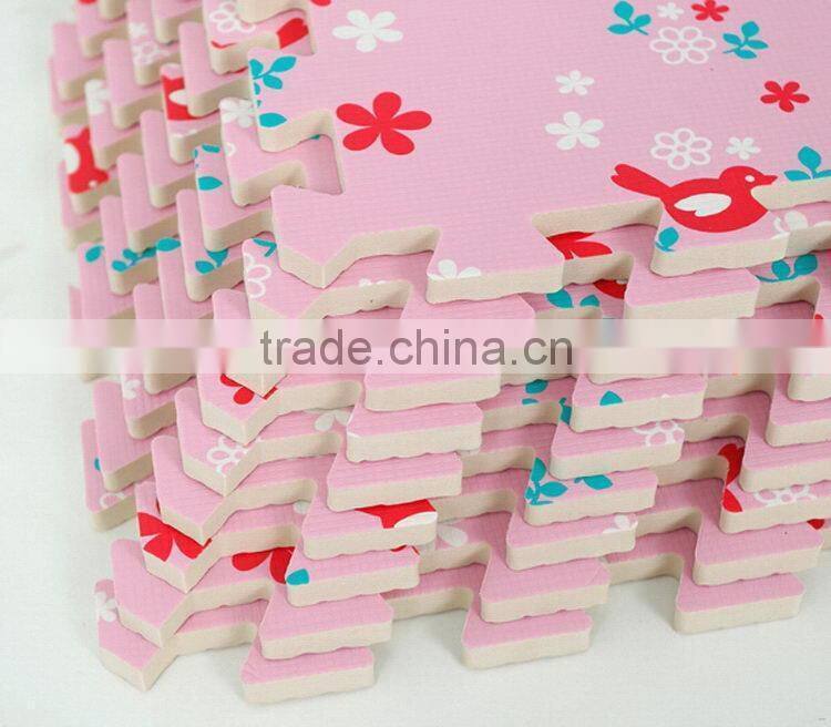 Bottom price leaf texture eva baby play mat floor mat