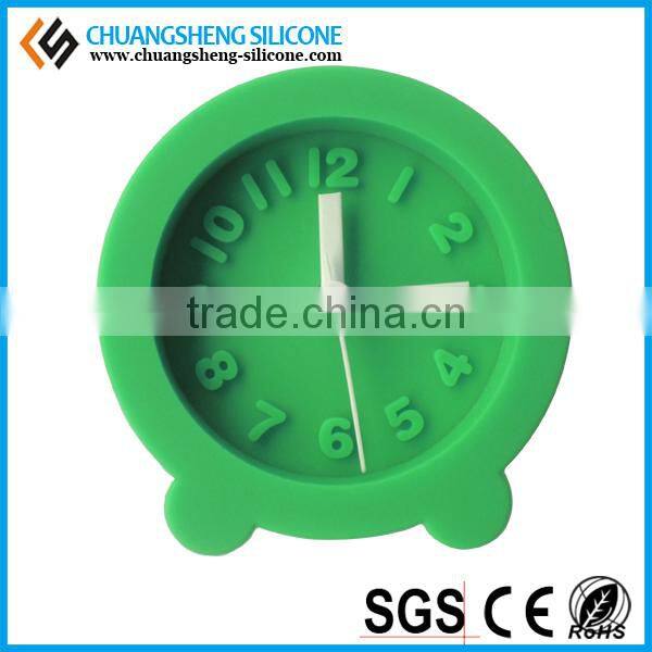 Round shaped digital alarm clock, promotional silicone clocks, smart table clock