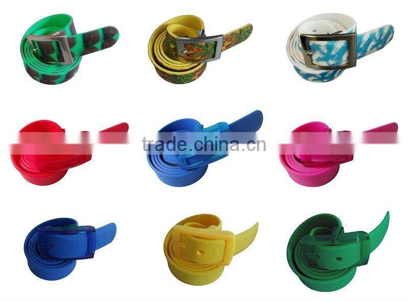 Factory Direct Sales Silicone colorful sport belt/men sport belts