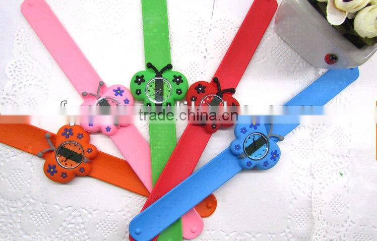 Children watch silicone slap watch cartoon on watch face cheap silicone watch