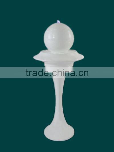 simple saucer shape fiber glass water fountain with led ball