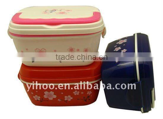 Plastic Bento Lunch Box with compartment with spoon