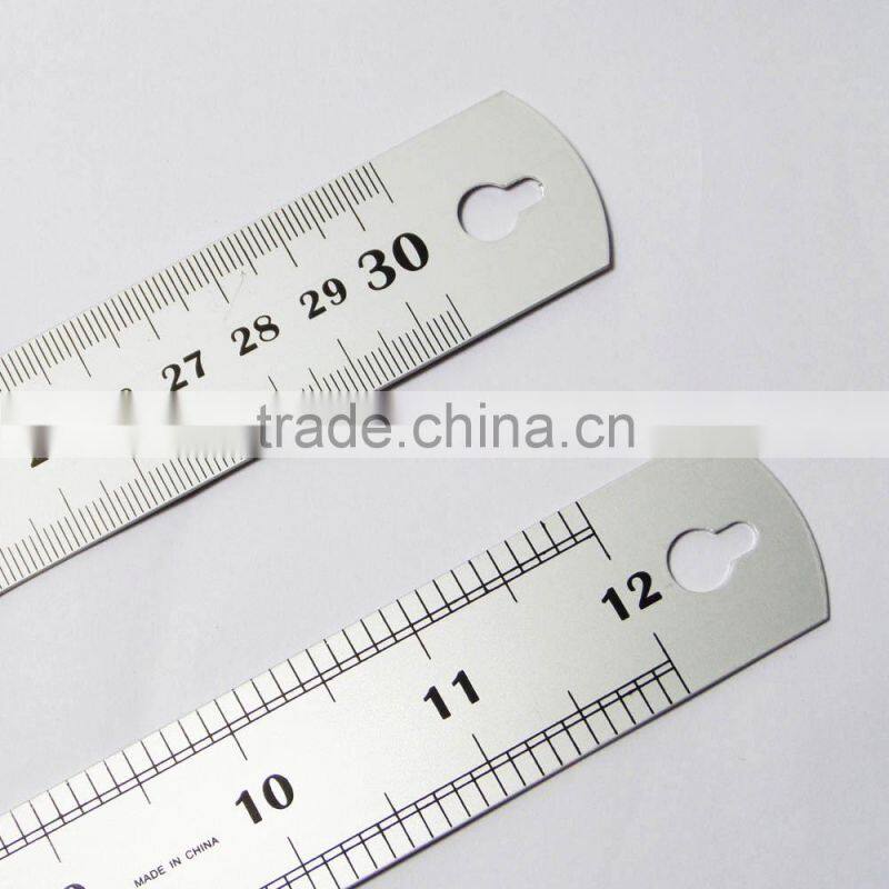 Double sided printed 30cm aluminium metal ruler