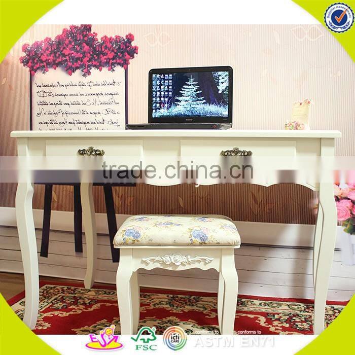 2017 New design wooden bedroom vanity furniture high quality solid wooden youth bedroom vanity furniture W08G192
