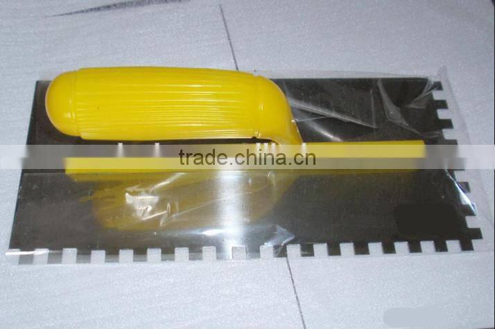 Notched Plastering trowel / Putty knife with Plastic handle