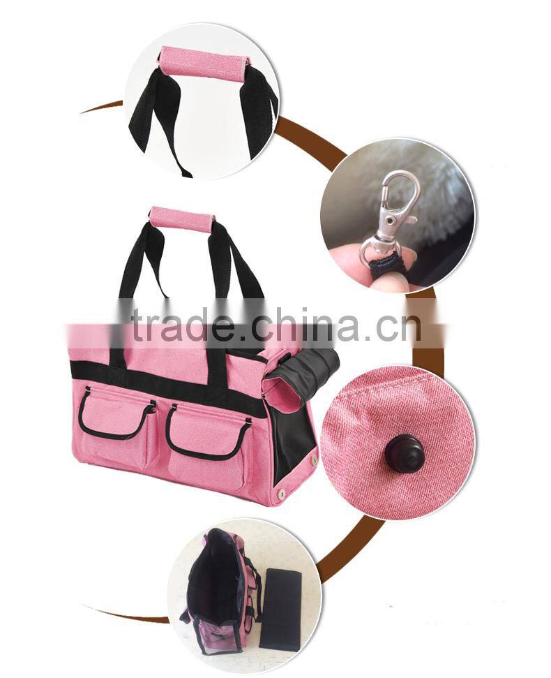 Multi-functional folding tote pet carrier bag with dog pet carry