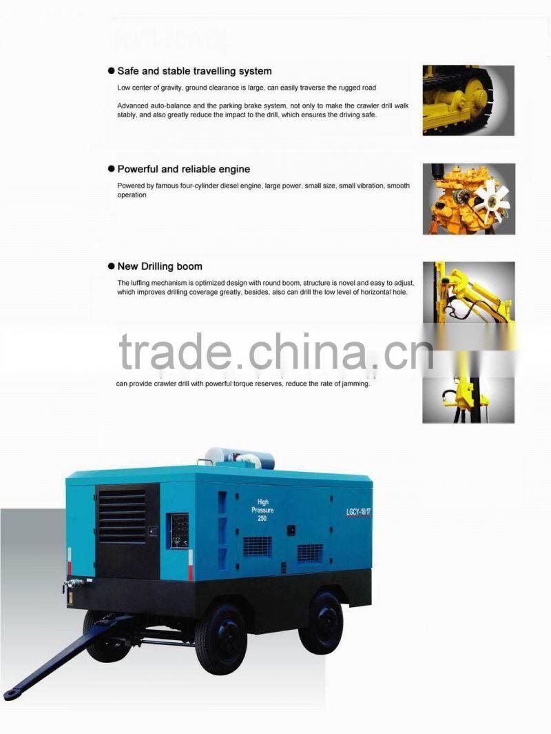 High efficiency powerful diesel granite drilling rig KY140A for borehole