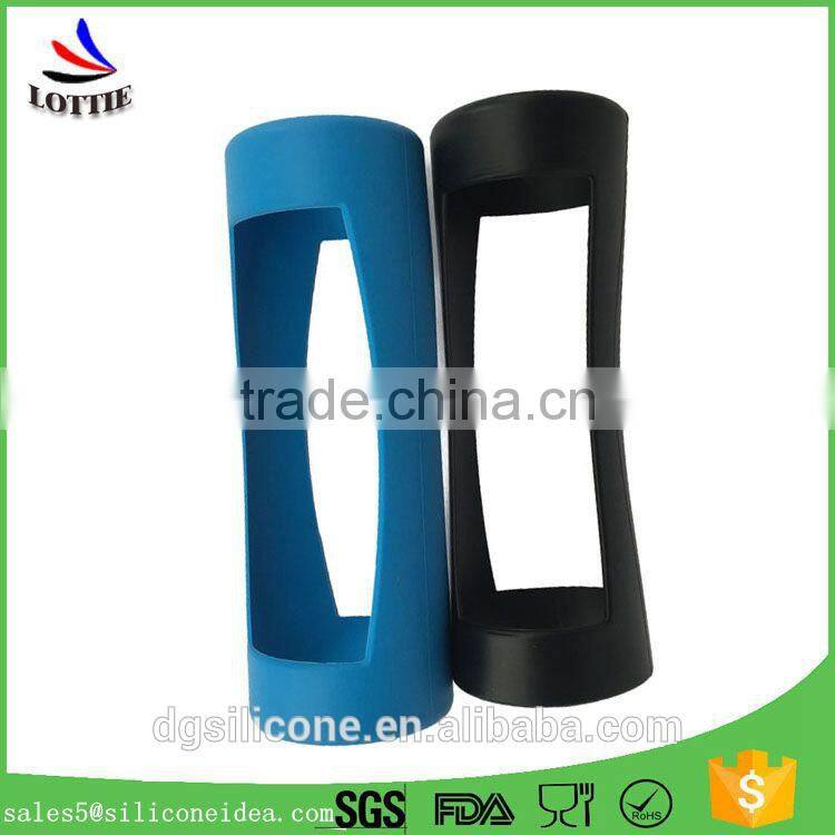 High quality glass water bottle with silicone sleeve Heat resistant anti-slip silicone sleeve for glass cup