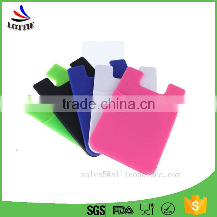 universal Silicone Smart Wallet Mobile Card Holder Durable Soft Silicone sticky mobile phone case card holder
