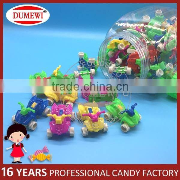 Mini Sun Beach Motorcycle Toy Candy in Big Car Bottle